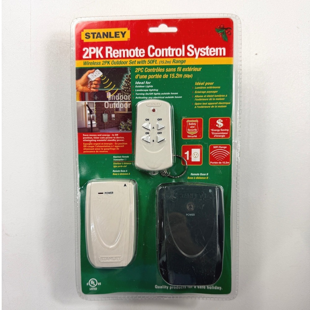 Stanley 2PK Remote Control System Wireless Outdoor Set 50ft Range New
